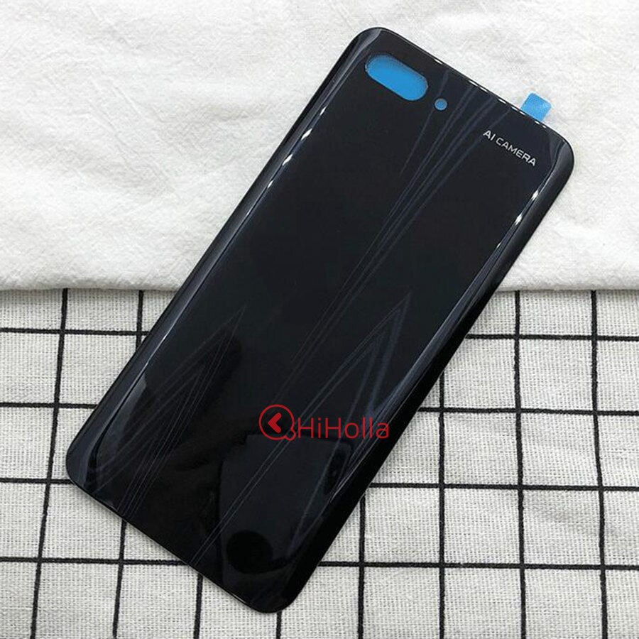 Back Glass For Huawei honor 10 Back Battery Cover Housing+Rear Camera Lens For Honor 10 Battery Door Cover COL-L29 Replacement: Black No Lens