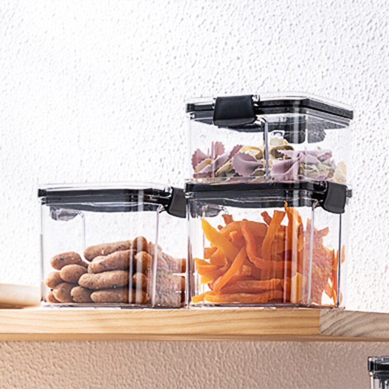 Food Storage Container Set,Airtight Plastic Kitchen Pantry Organization and Storage Clear Food Canister with Durable Lid