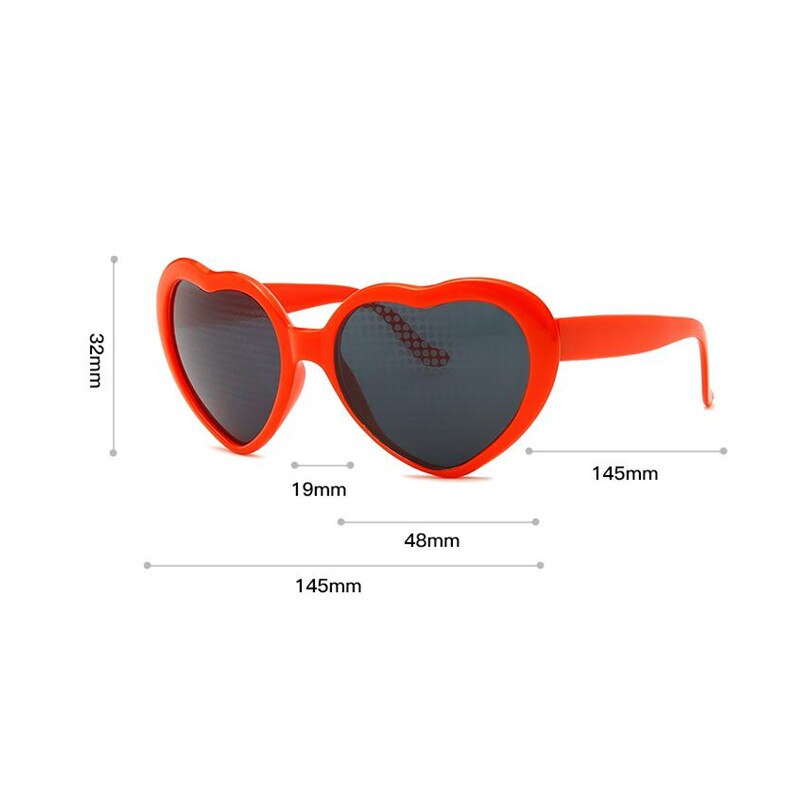 Love Heart Shaped Effects Glasses Watch The Lights Change to Heart Shape At Night Diffraction Glasses Women Sunglasses Eyewear