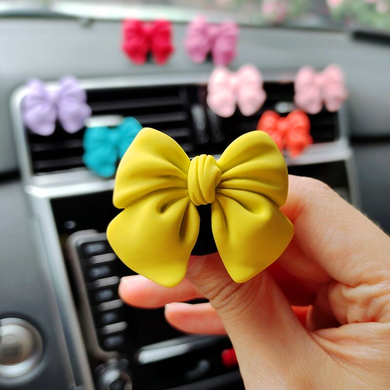 Cute Bow-knot Car Accessories Interior Woman Perfume Clip Car Air Freshener Air Vent Clip Cartoon Bow-knot Girls Decoration