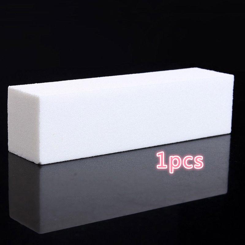 Lima de uñas blanca con esponja, decoración artística de Lima para uñas, lijado, pulido y pedicura: 1pcs