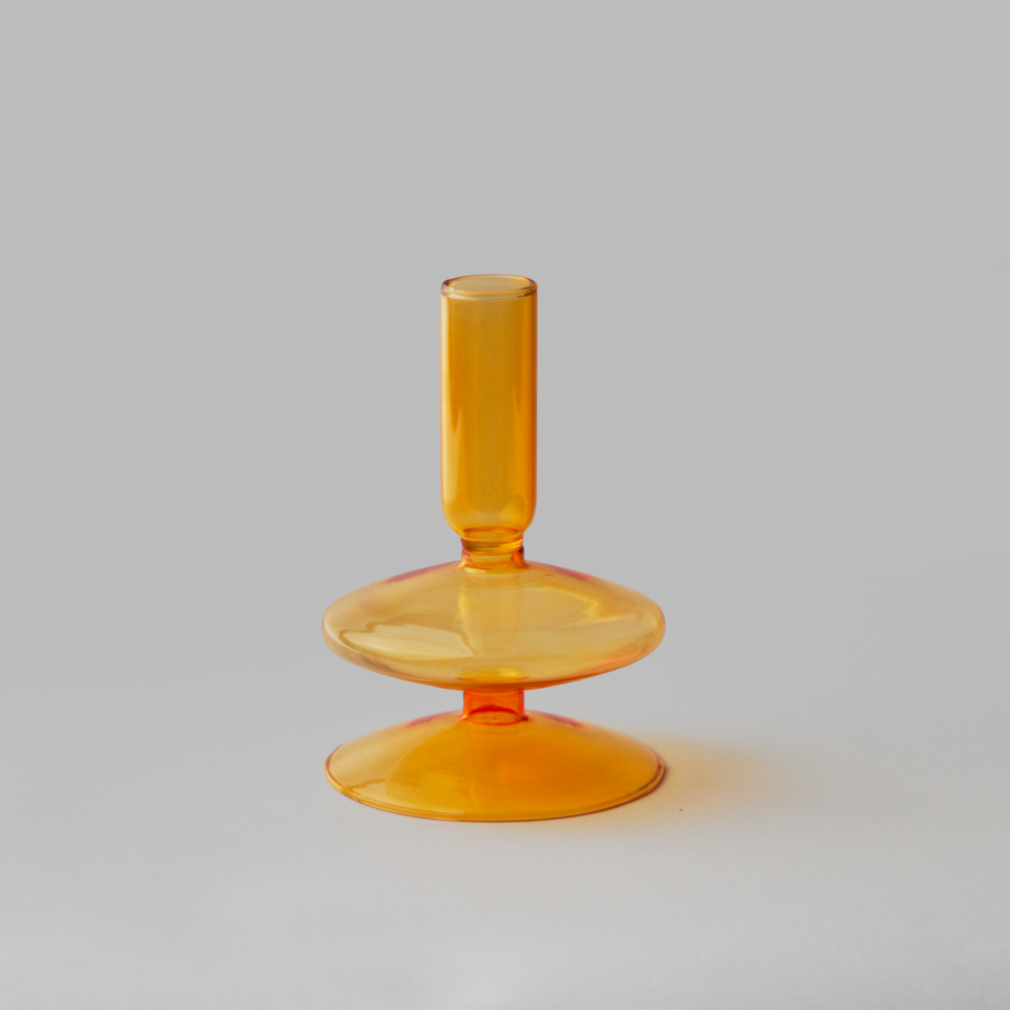 Nordic Oranje Glas Taper Kaarshouder Home Decor Wedding Party Diner Bij Kaarslicht Decoratie Woonkamer Kandelaar: Orange 1tier sharp