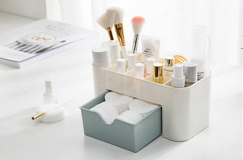 Makeup etui plast make-up arrangør opbevaringsæsker kosmetik beholder holder smykker diverse æske hjem