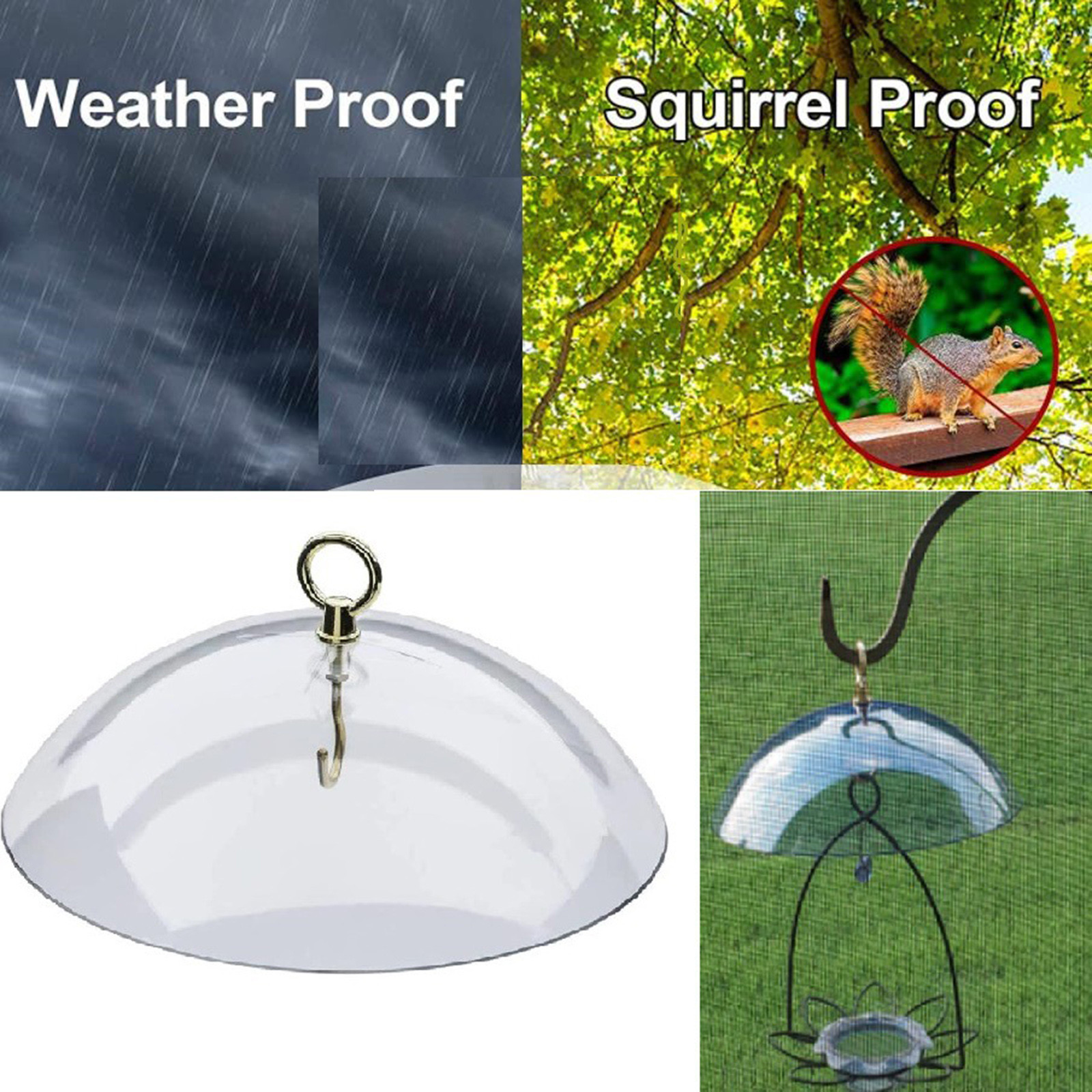 Bird Feeder Anti-Squirrel Bird Feeders Protective Cover, Dome Protective Dome, Rain Protective Cover For Hanging Bird Feeders