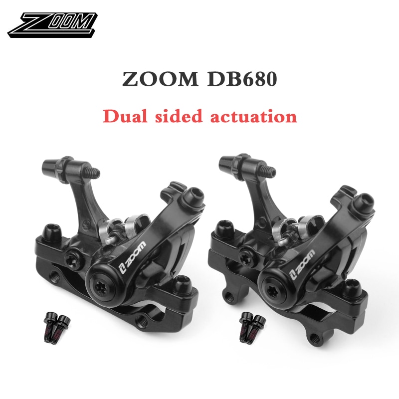 ZOOM Aluminum Alloy Bicycle Rear Disc Brake Black Mountain Road MTB Bike Mechanical Caliper Disc Brakes Cycling Double Brake