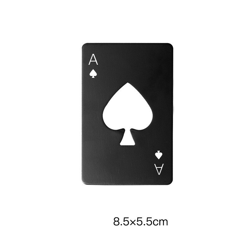 Cool svart pokerkort ölflasköppnare rostfritt stål bröllopsfest bankett souvenirer kök mat bar verktygsbord: J -8-700