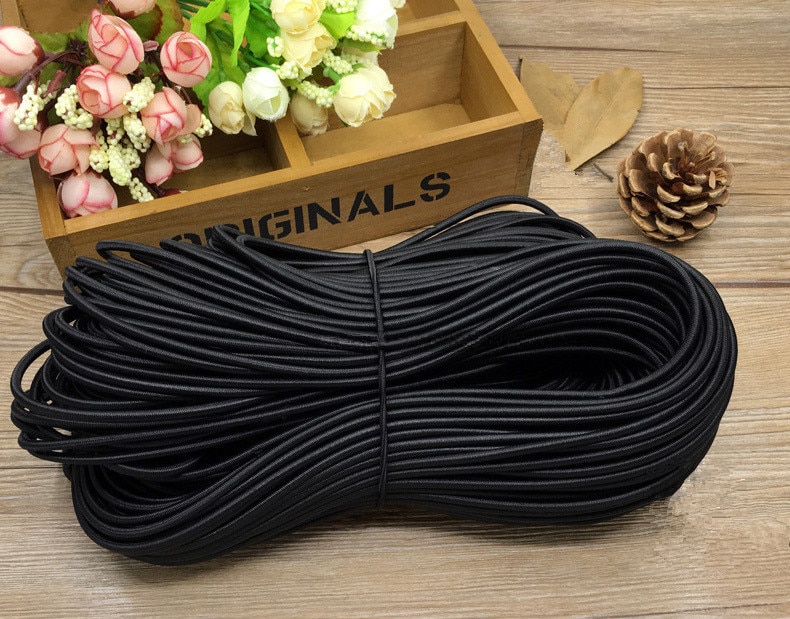 5 meter * Sterke Elastische Bungee Touw Shock Cord Stretch String Voor Reparatie, buiten Wit en Zwart 5mm Elastische SJD02