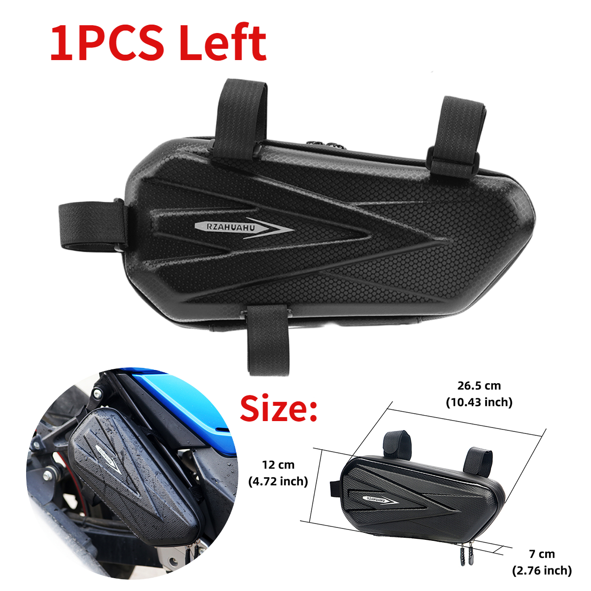 Motorfiets Zijtassen Waterdichte Eva Hard Shell Elektrische Fiets Opknoping Tas Mountainbike Driehoek Tas Motorfiets Zadeltas: Rood