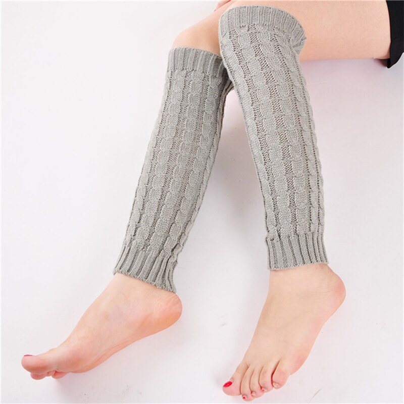Chauffe-jambes en tricot solide pour femme, à la , , à Crochet, chaussettes, poignets, bottes, hiver,