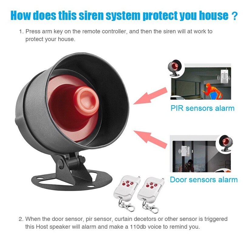 Kerui sikkerhed alarm system indendørs udendørs vejrbestandig sirene vindues dør sensorer bevægelsessensor alarm med fjernbetjening