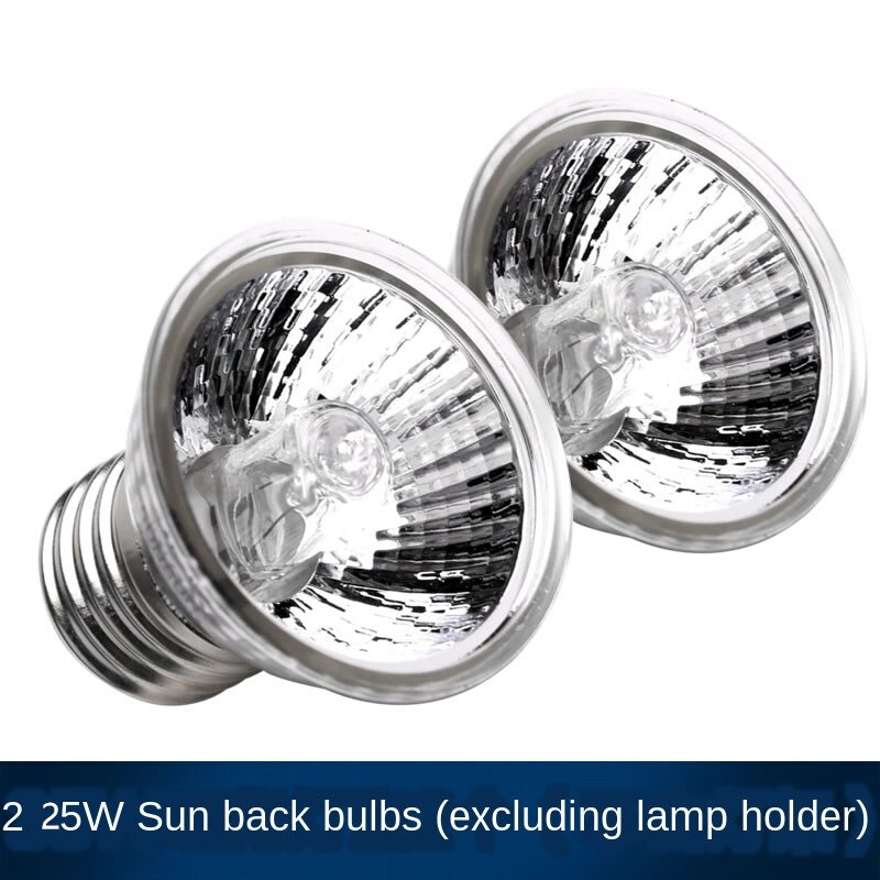 Turtle Back Ligth Bulb Full Spectrum Sun Light Reptile Amphibians UVB+UVA Dimmable Lizard Heater Pet Products Low Consumption: 2pcs 25W