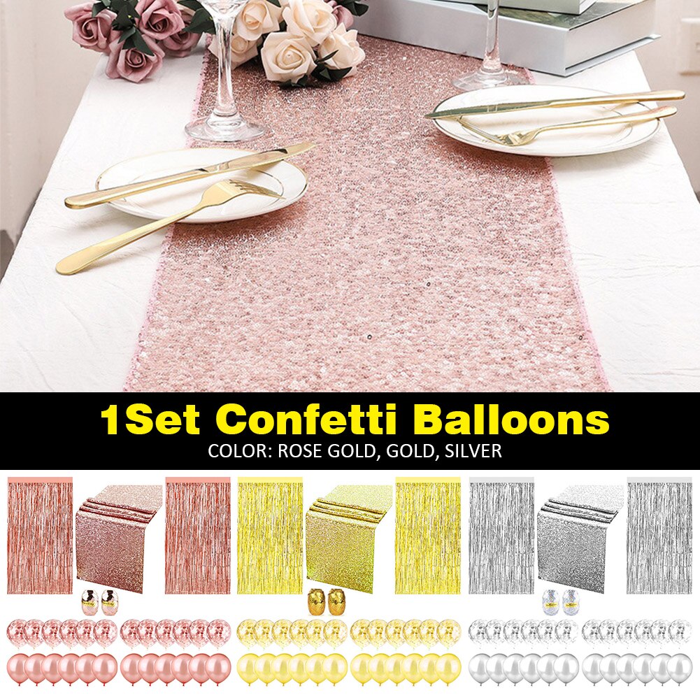 Baby Shower Party Decorations Kit Wedding Background Wall Birthday Fringe Curtain DIY Latex Reusable Home Confetti Balloons