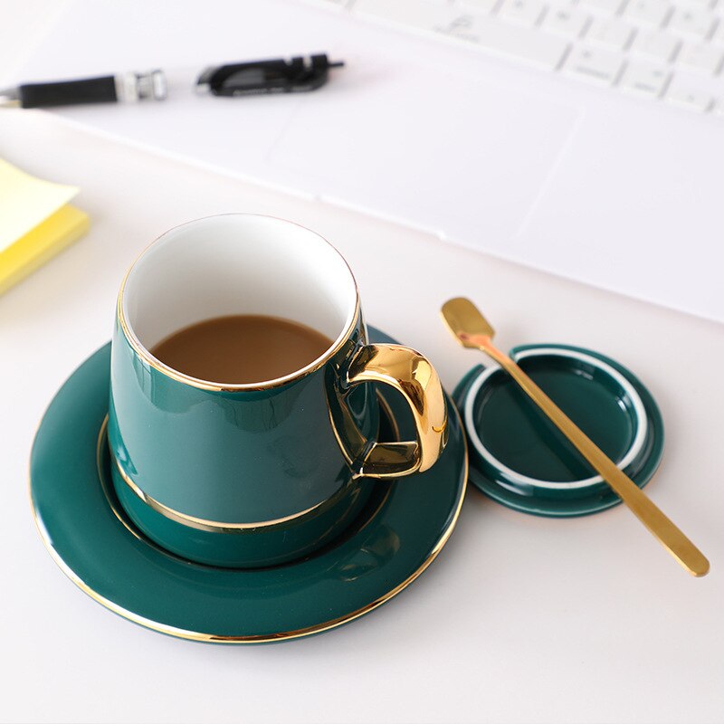 Tasse à café en céramique café Latte d'art | Luxueuse tasse à café lait, Europe du nord, thé de l'après-midi ménage service à thé noir