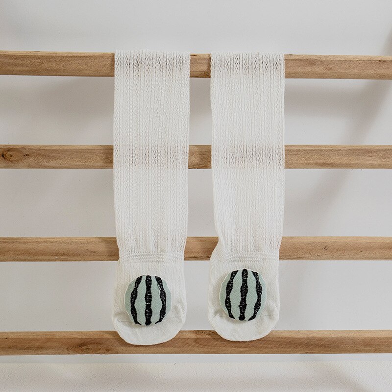 Baby Kinder Socken Sommer Mesh Baumwolle Socken Anti-moskito Spitze Strümpfe Für 0-3T Infant Baby nette Cartoon Obst Mesh Socken: Watermelon / 0-1T