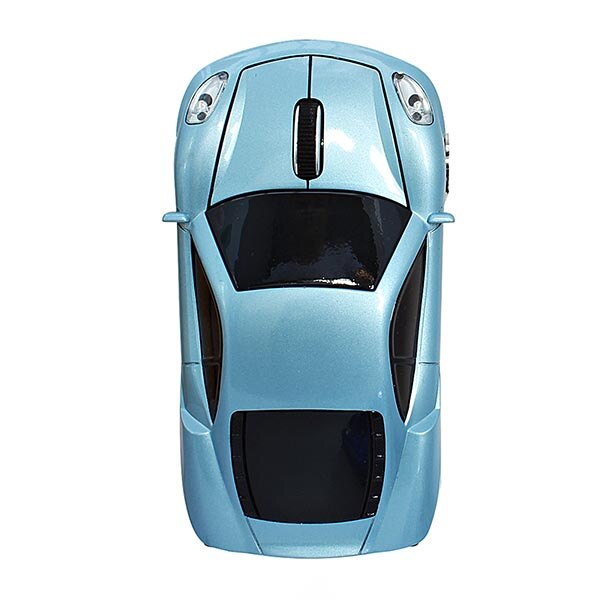CHYI Wireless Car Mouse 2.4Ghz Ergonomic Optical Computer Mause Mini Portable 3d Cartoon Auto Gaming Maus Usb Mice For Laptop: Light Blue