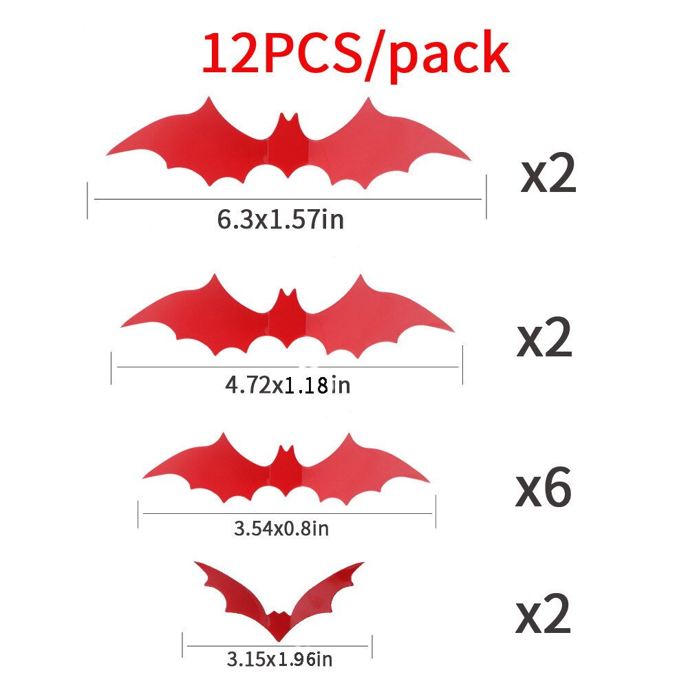 Wall Stickers 3D Bat Stickers Halloween Horror Atmosphere Living Room Background Wall Decoration Stickers