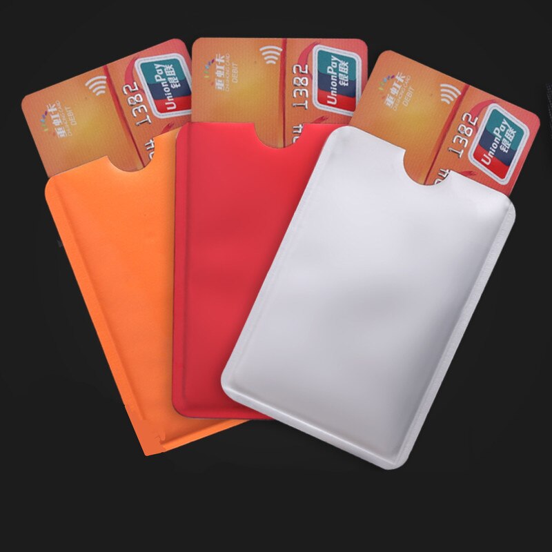 10pcs/set Women Aluminum Anti Scan Bank Credit Card Protection Cover Bag Unisex ID Bank Bus Card Holder Wallet Purse Bag Pouch