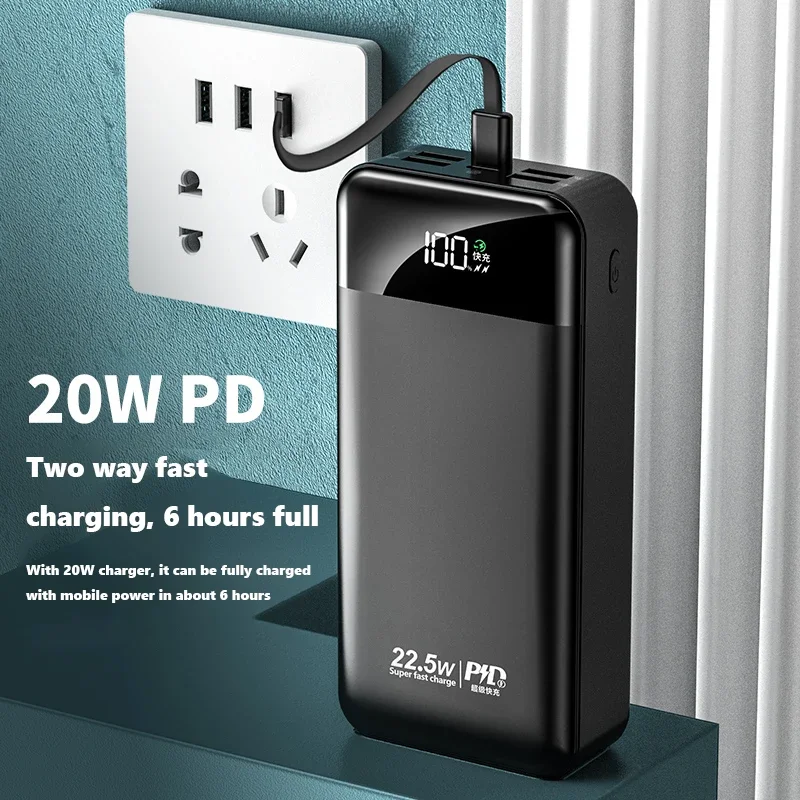 Powerbank 100000 mah med 22.5w pd hurtiglading powerbank bærbar batterilader poverbank for iphone xiaomi huawei