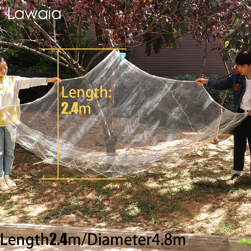 Lawaia Cast Net Nylon Monofilament Casting Network Length 2.5M/3M/3.5M/4M Fish Gill Nets Hand Throw Fishing Net