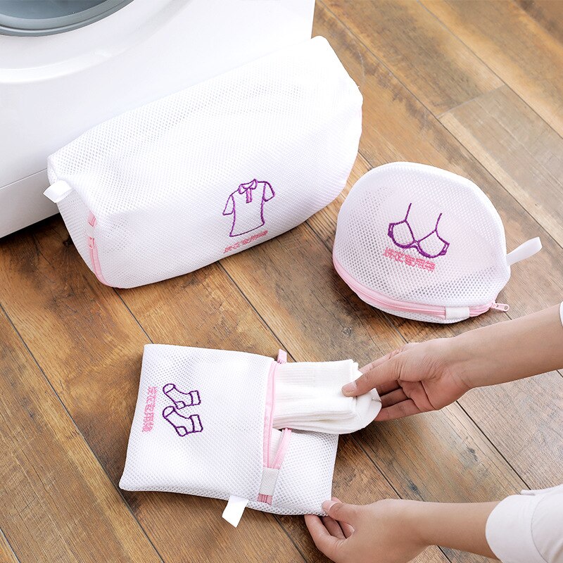 Mesh Dedicates Clothing Washing Bags for Clothes Zipper Travel Underwear Laundry Basket Dryer Washing Machine Protect Bra Socks