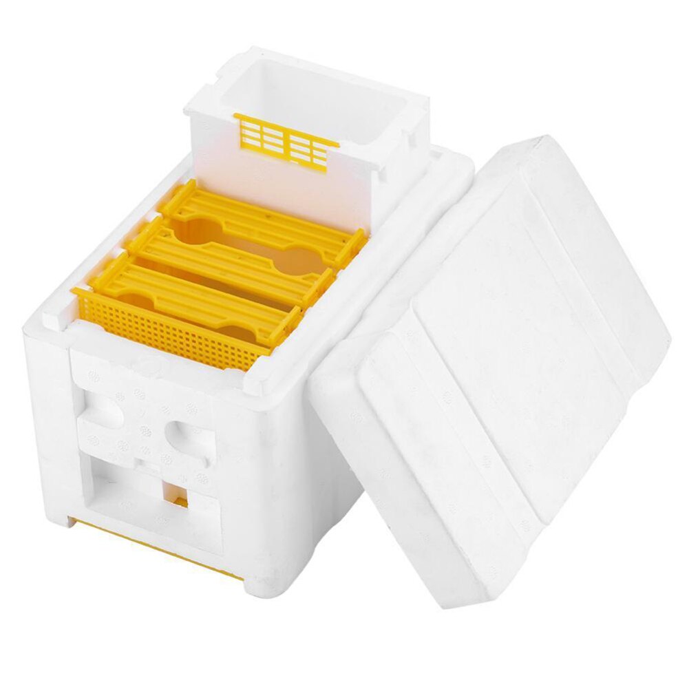 Garden Bee Hive Frames Beekeeping Foam Plastic White Easy Maintenance Auto Honey Pollination Box Honeycomb Building Mating