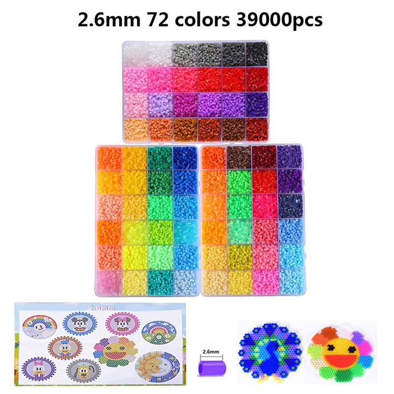 2.6mm Mini Hama koraliki koraliki do łączenia zestaw puzzle zabawki 24 48 72 kolor Hama koraliki Diy puzzle wysokiej jakości Handmade prezent zabawka dla dzieci: 72 colors 2.6mm