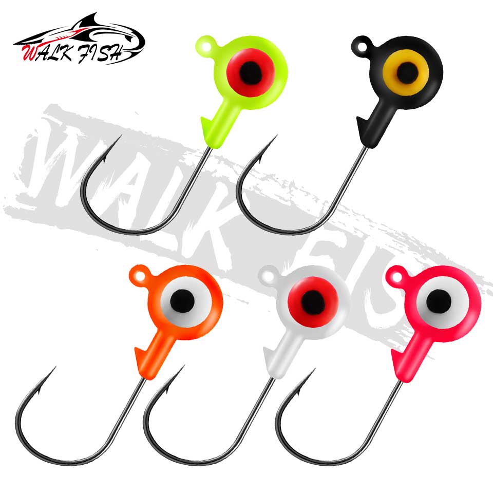 WALK FISH 5 Stück Jig-Kopf-Angelhaken, 1,75 g, 3,5 g Angelhaken, Bleikopf, Jig-Köder, harter Köder, weicher Wurm, Jighaken für weichen Wurm: 10 / Licht Grau