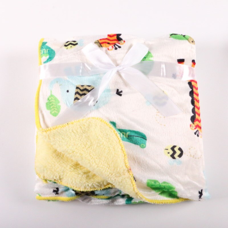 Baby filt 76*100 cm barn varm fleece filt på sängen mjuk rutig kasta filt etrq 0003: Yellowzoo