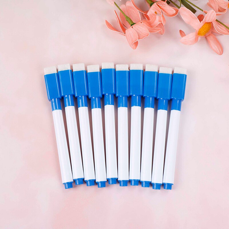 10 Pcs 8 Kleur Uitstekende Magnetische Whiteboard Pen Droog Vegen White Board Markers Magneet Pennen Ingebouwde Gum Kantoor School levert: DB