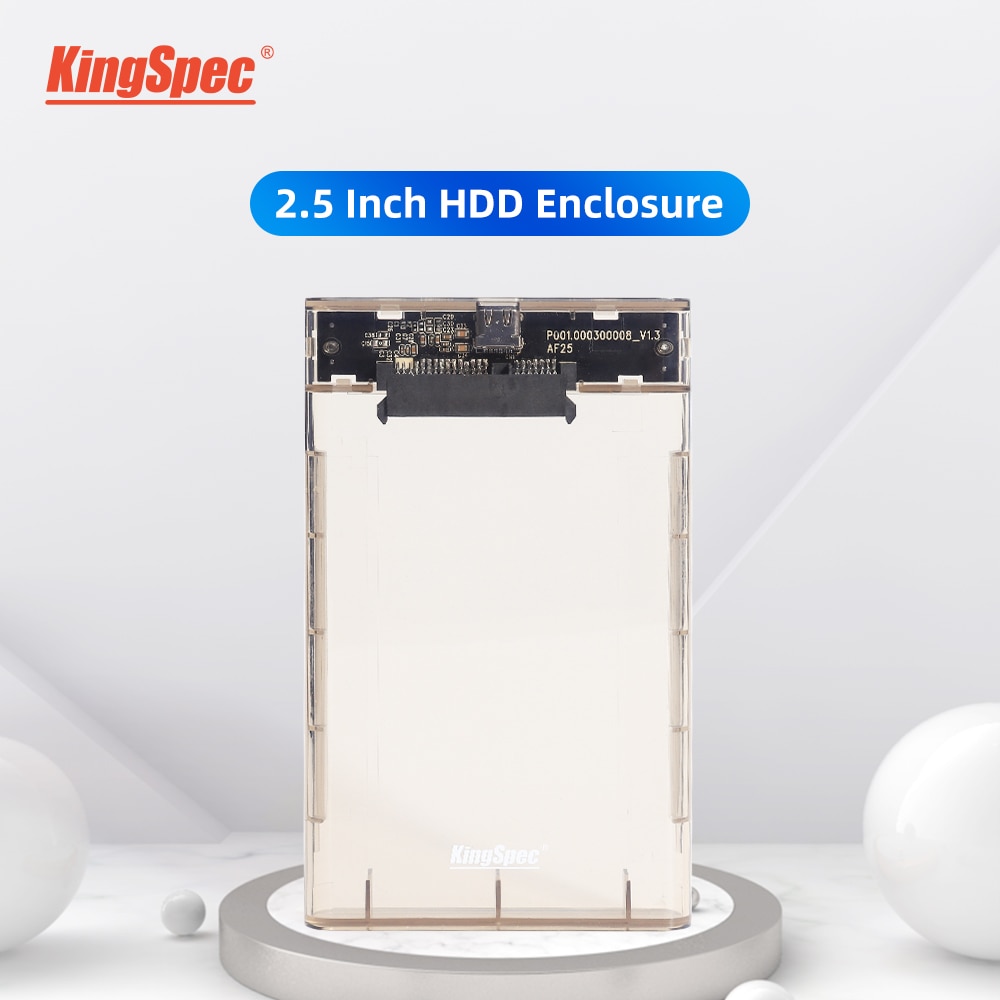 Kingspec-estojo para hdd 2.5 sata, capa para disco rígido com adaptador usb, hd externo