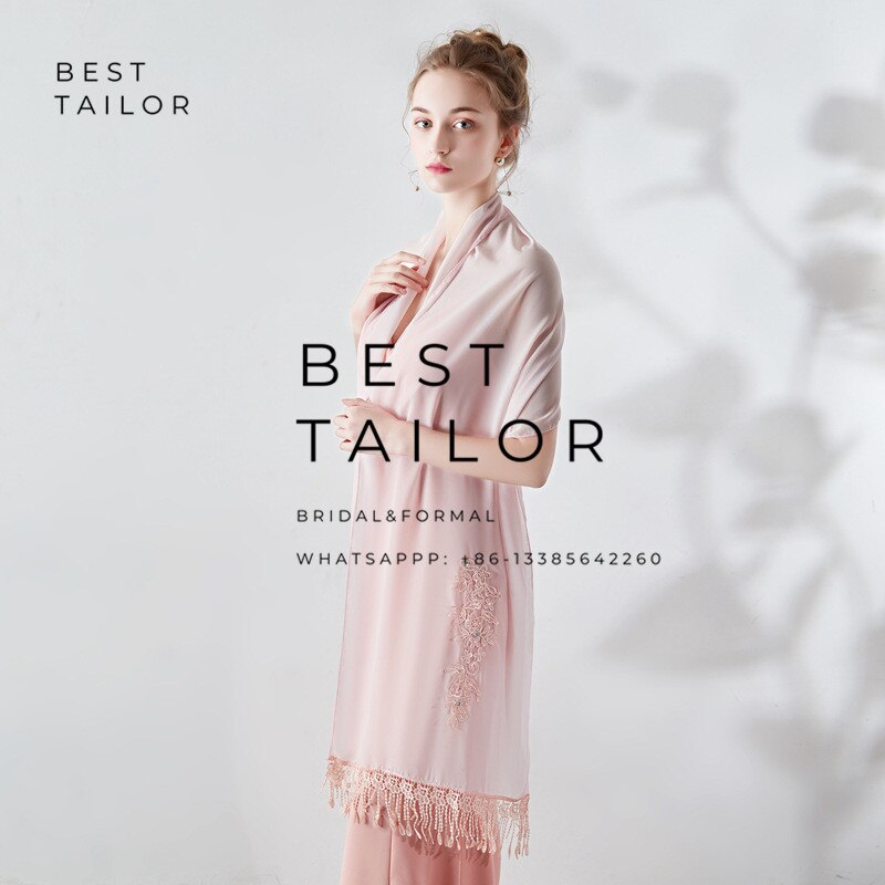 Color Available ! Wedding Jackets Bolero Bridesmaid Scarf Shawl Tassel Appliques Formal Party Gown Chiffon Wedding Accessories: Color 3