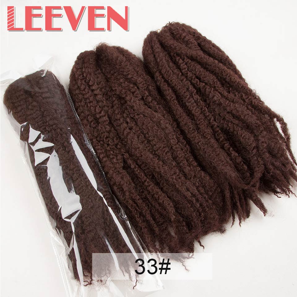 Leeven 18 ''5 unids/lote Afro trenzas Marley pelo trenzas de Crochet peinado pelo trenzado sintético extensión suave giro