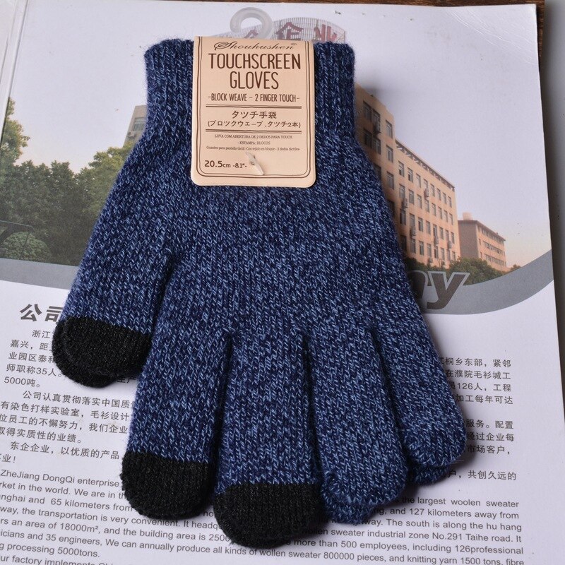 Gloves factory direct winter thick non-slip warm touch screen adult Female male girl boy explosion models gloves ST17: bule