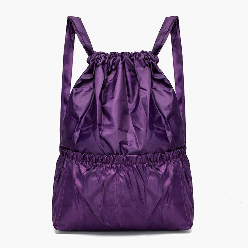 Lightweight Large Capacity Backpack Women Drawstring Strap Pocket Large Capacity Drawstring Travel Bag Fitness Sports Bag: Red