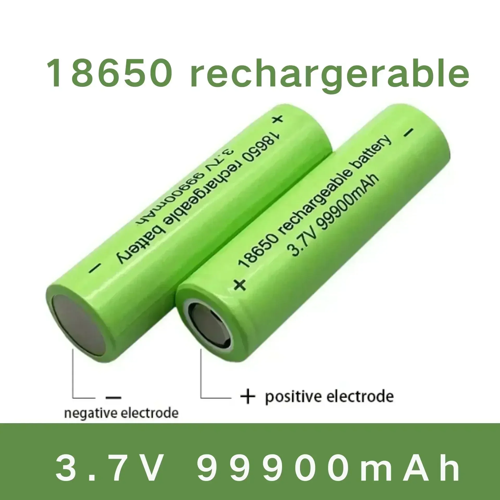 Must-Buy! Original 18650 Lithium Battery, 3.7V 99900mAh Large Capacity, Suitable for Flashlights, Toy Small Fans and Other Devic