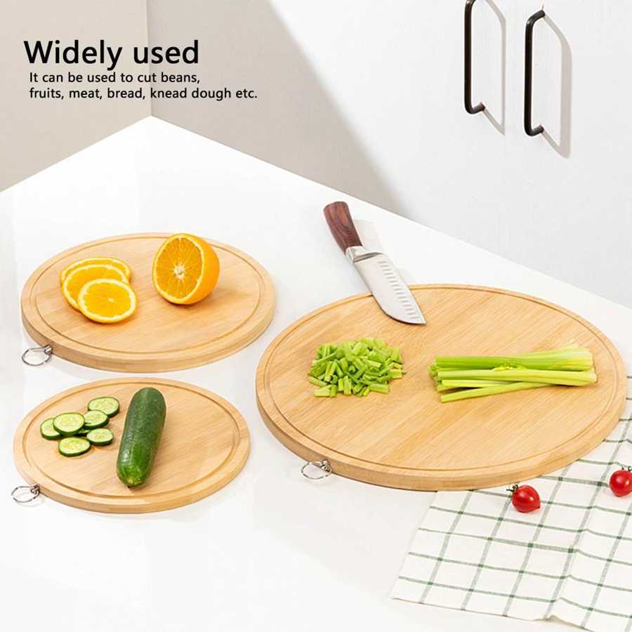 Wooden Cutting board Round Bamboo Cutting Board Dough Vegetable Chopping Board for Home Restaurant Kitchen Use Cutting board