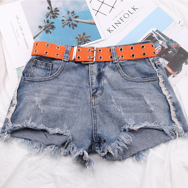 Punk Casual Canvas Unisex Riem Dubbele Rij Gaten Pin Vierkante Gesp Taille Riem Wit Zwart Student Vrouwen Mannen Jeans tailleband: Orange