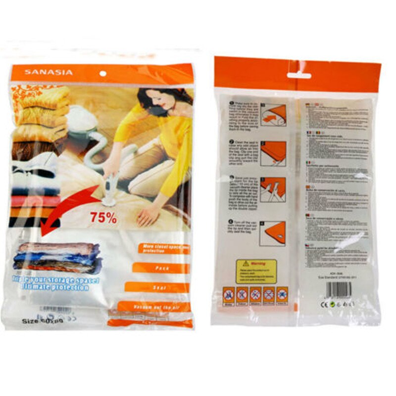 Space Saver Saving Seal Vacuum Clothing Storage Compressed Bag Organizer Bags for Clothes 4 sizes