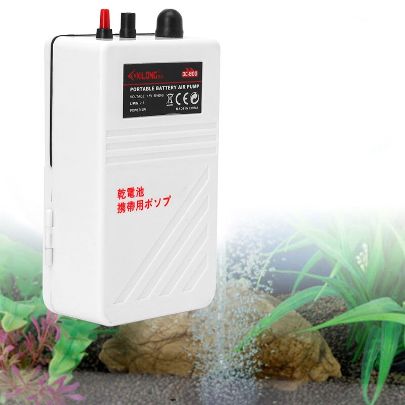Aquarium Luchtpomp Single Outlet Stille Aquarium Batterij-aangedreven Zuurstof Pomp Beluchter Compressor 2 W