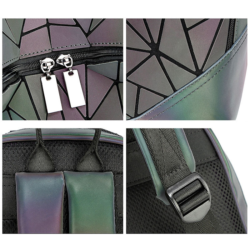 Neue Frauen Leucht Rucksäcke Für Mädchen Täglichen Rucksack Schule Weibliche Geometrie Folding Bao Schule Tasche Reise Bagpack Mochila