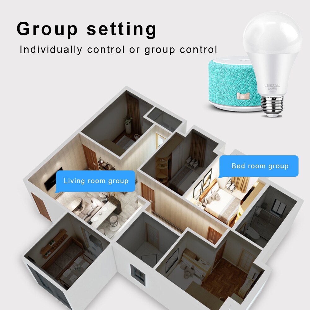 Avatto tuya 12w 15w wifi smart lyspære , e27 rgb led lampe som kan dimmes med smart life app, stemmekontroll for google home, alexa