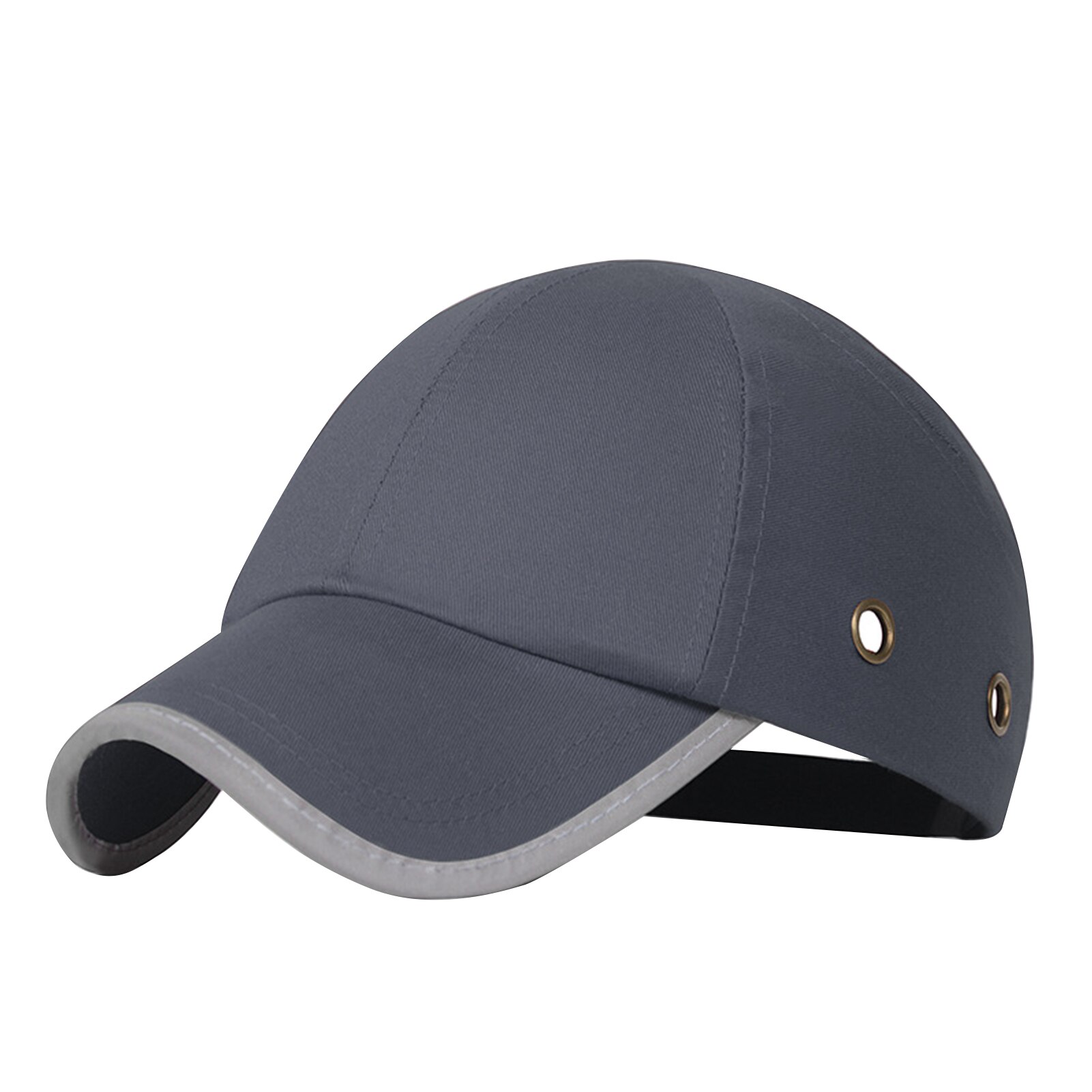 Women Men Head Protection Cotton Blend Workplace Hard Solid Adjustable Buckle Baseball Bump Cap With Air Holes Safety Hat: Grey