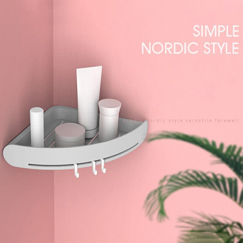 Toilet Bathroom Shower &Toilet Triangular Basket Wall Suction Plastic