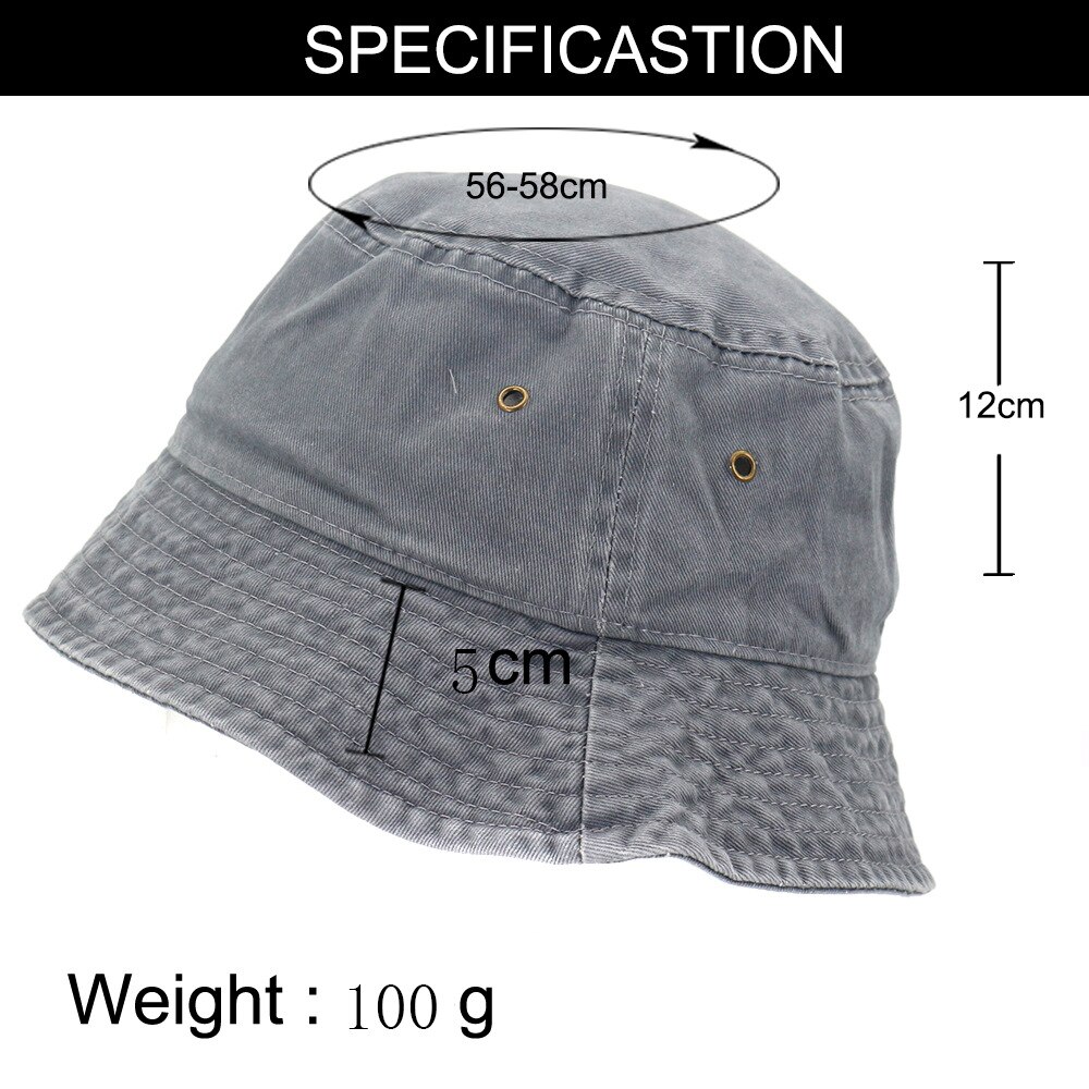 Kvinner løkkuppel folding utendørs sunhade bomull fiskere caps panama strandvasket denim bøttehatter