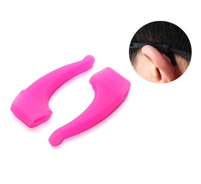 Crochet d'oreille antidérapant à la pour lunettes, accessoires pour lunettes, poignée en Silicone, pointe de la tempe, poignée pour lunettes: rose
