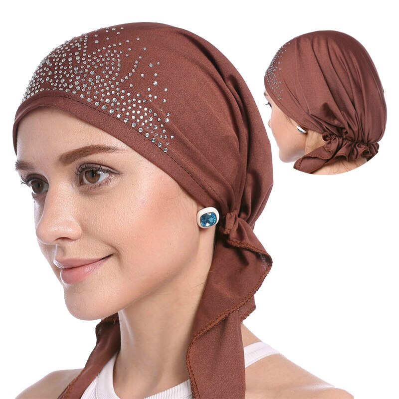 Moslim Hijab Tulband Cap Vrouwen Bloemenprint Kanker Chemo Caps Hoofd Sjaal Hoofddeksels Strech Zijdeachtige Durags Bandana