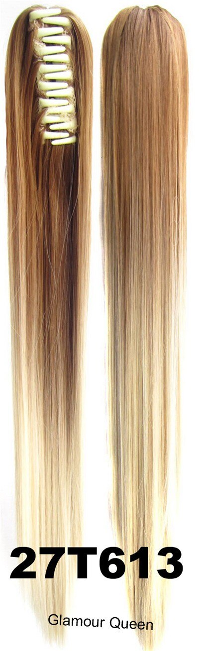 Vreugde & Beauty Haar Lang Steil Haar Paardenstaart Synthetische Clip Op Haar Ombretwo Tone Paardenstaart 24Inch Hoge Temperatuur Fiber: #99