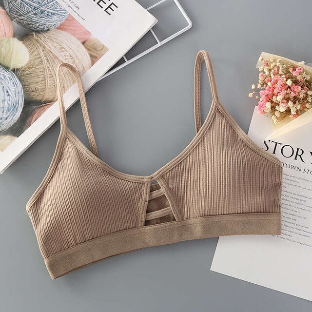 Sexy Bralette Push Up Bra Bras for Women Fitness Tops Brassiere Bralette Underwear Bralet lingerie soutien brallete Sport Top: Beige