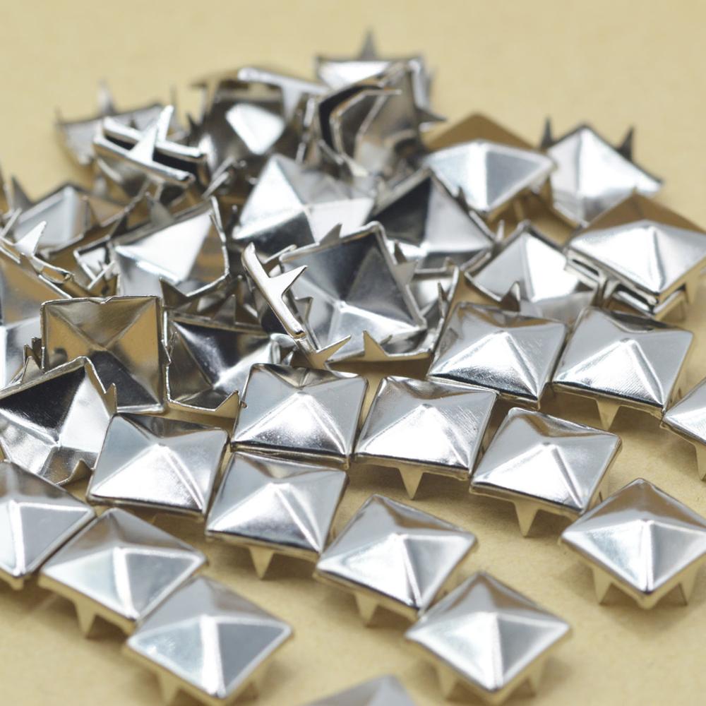 KALASO-remaches de plata para manualidades, accesorios de artesanía de cuero, bolsa de ropa, 100 Uds., 8mm/10mm/12mm