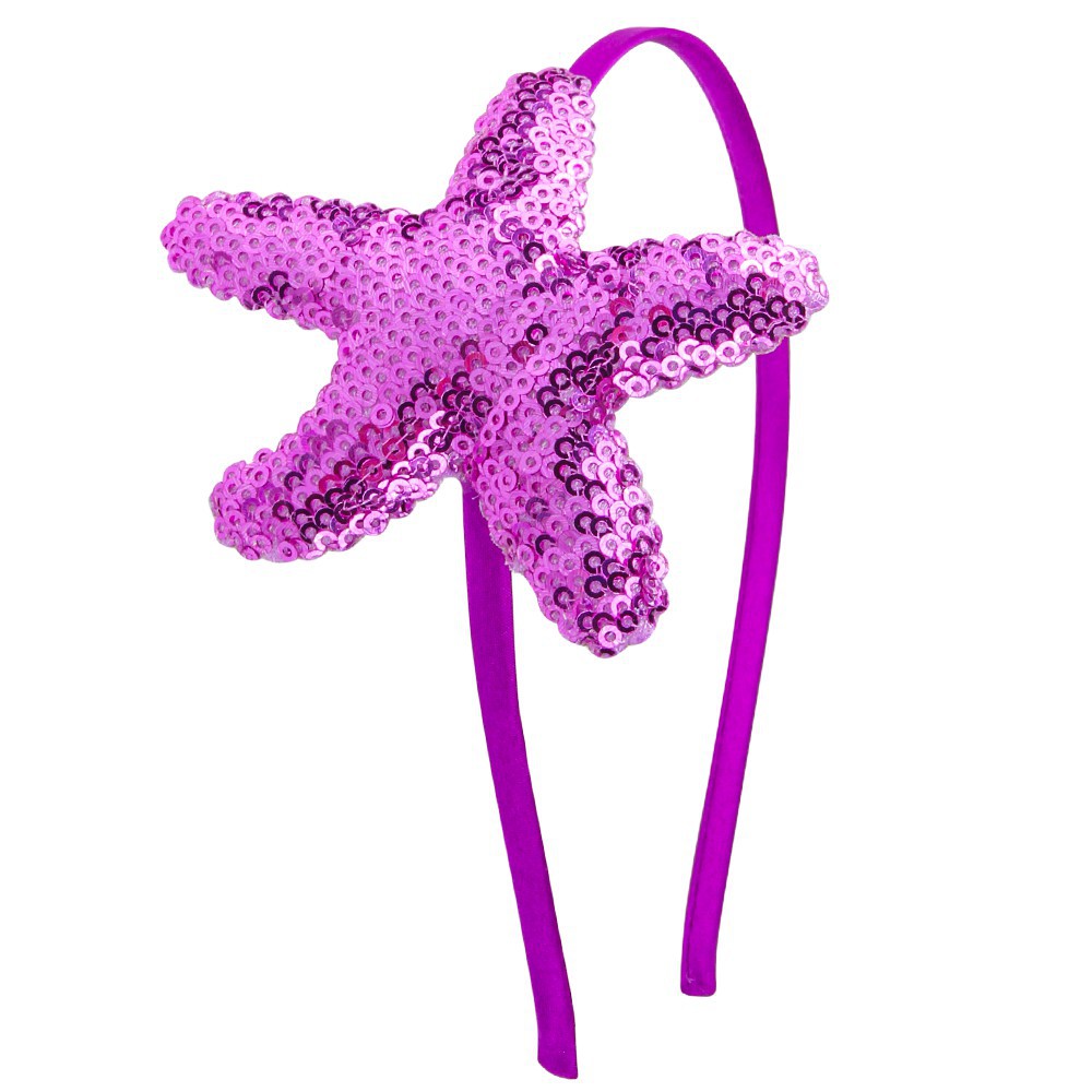 Diademas de estrella de mar con lentejuelas para niña, diadema brillante para bebé, de cumpleaños con purpurina, diademas, accesorios para el cabello: Lavanda